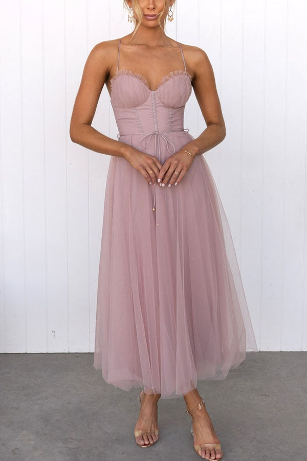 Olive | Sweetheart Tulle Layered Women Summer Maxi Dress