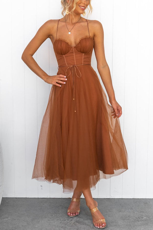 Olive | Sweetheart Tulle Layered Women Summer Maxi Dress