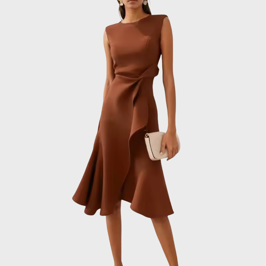 Chloe | Draped Asymmetric Sleeveless Women Summer Midi Dress
