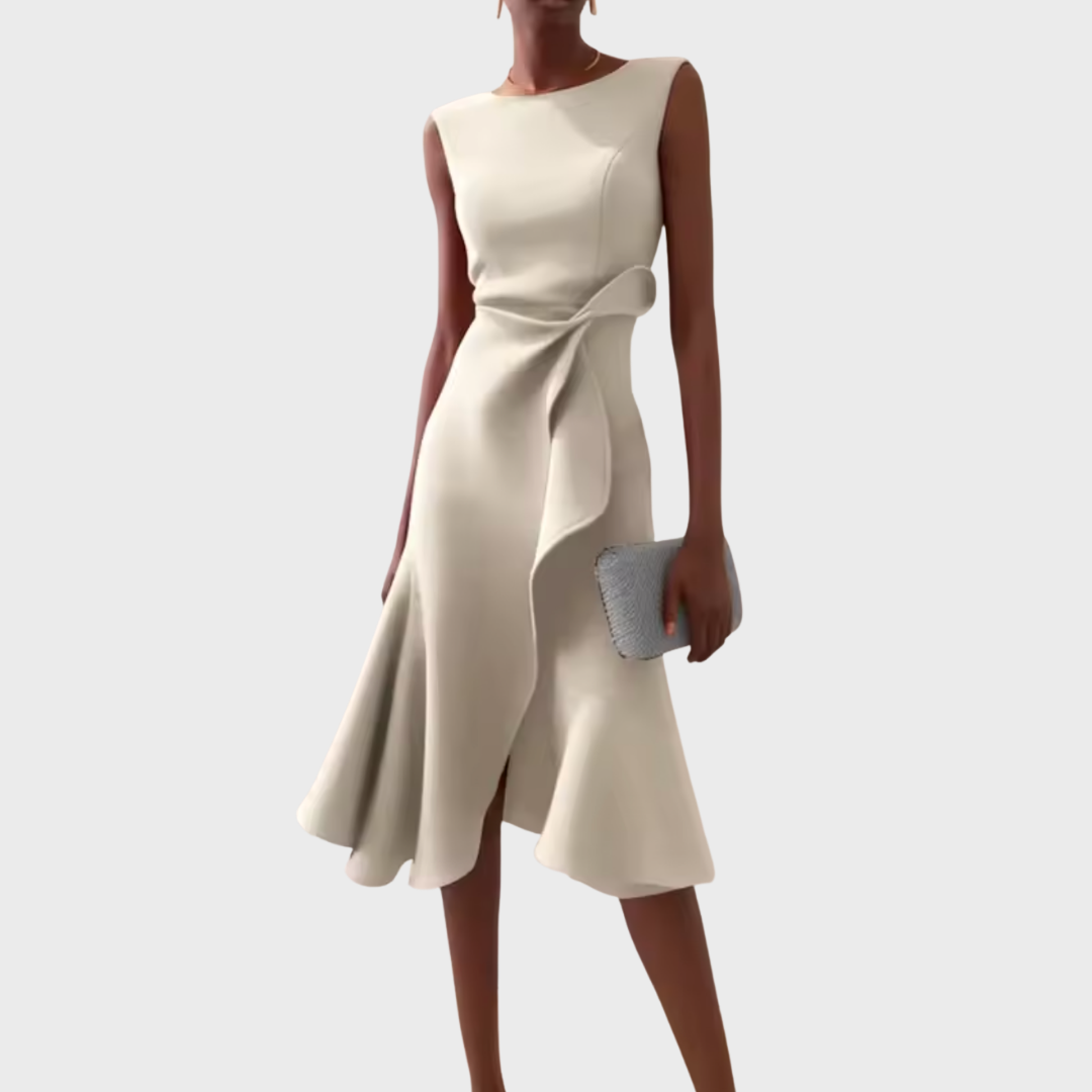Chloe | Draped Asymmetric Sleeveless Women Summer Midi Dress
