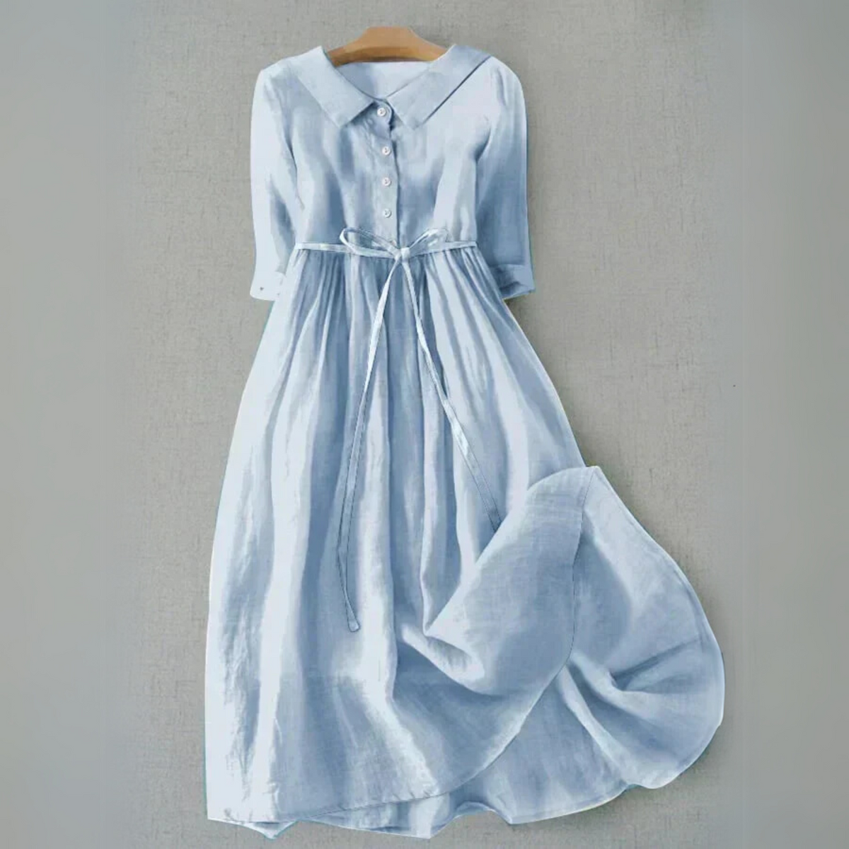 Clarissa | Button-Front Tie-Waist Flowy Women Summer Midi Dress