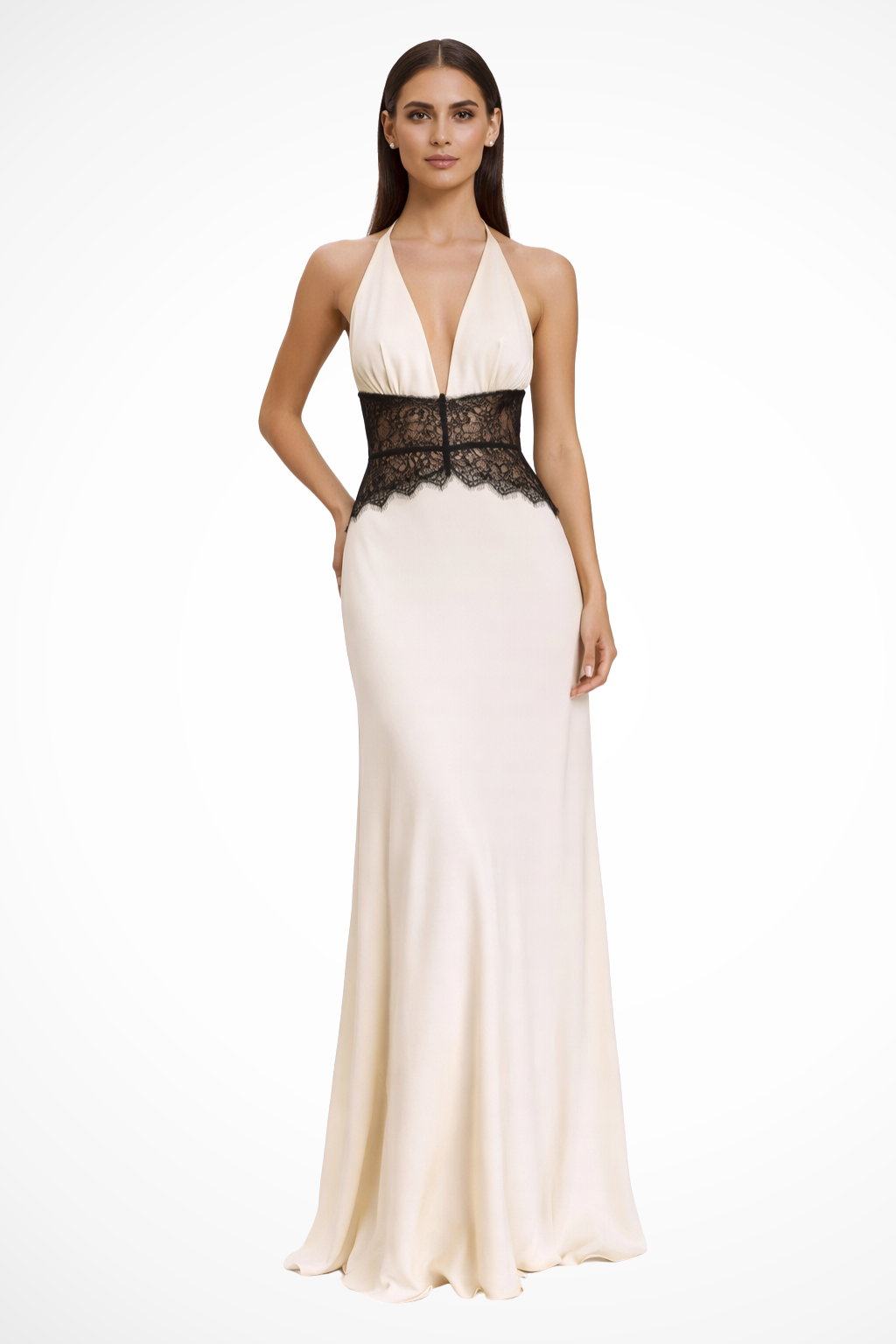 Lilian | Halter Backless Lace-Waist Women Summer Maxi Dress
