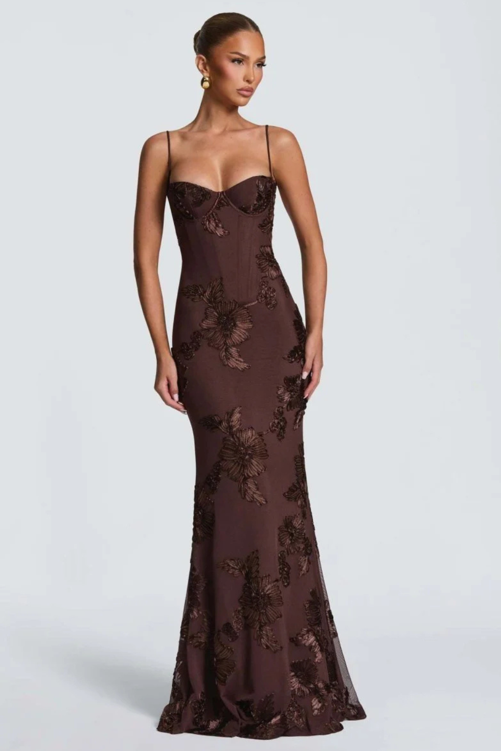 Madison | Floral Mermaid Strapless Lace-Up Women Summer Maxi Dress