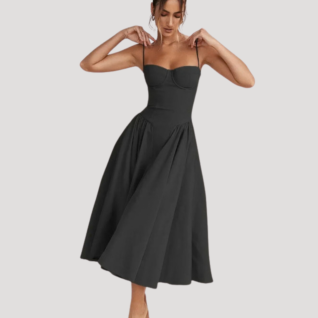 Georgia | Sweetheart Corset Strappy Women Summer Midi Dress