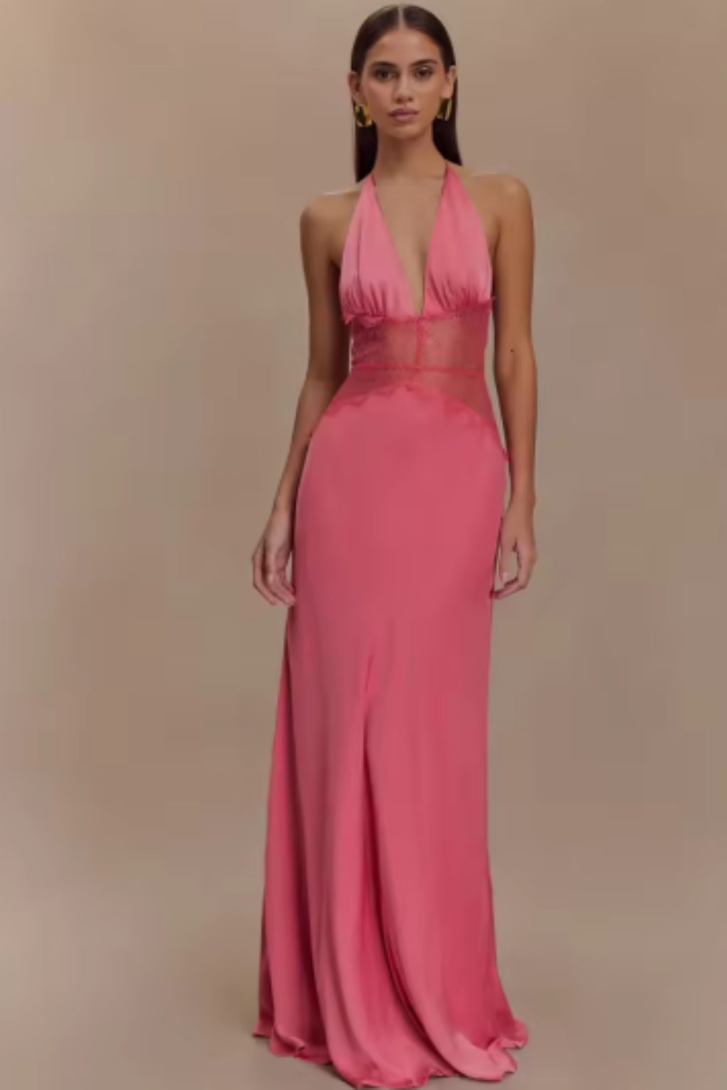 Lilian | Halter Backless Lace-Waist Women Summer Maxi Dress