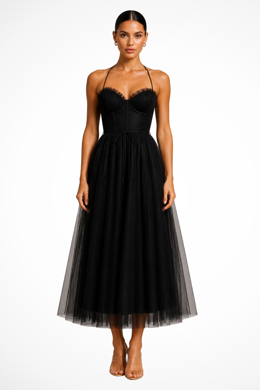 Greta | Corset Sweetheart Tulle Women Summer Midi Dress