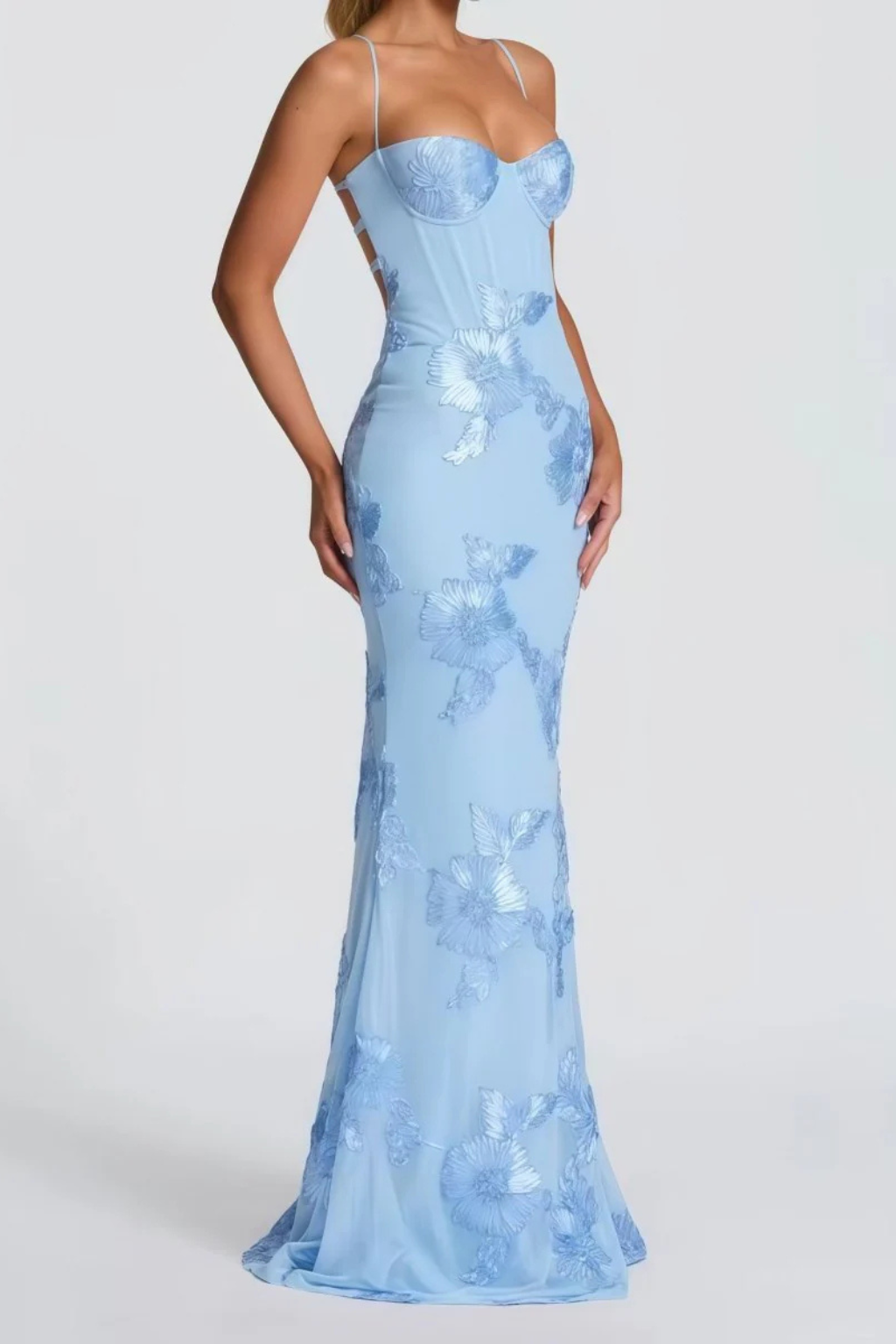 Pearl | Embroidered Strapless Corset Mermaid Women Summer Maxi Dress