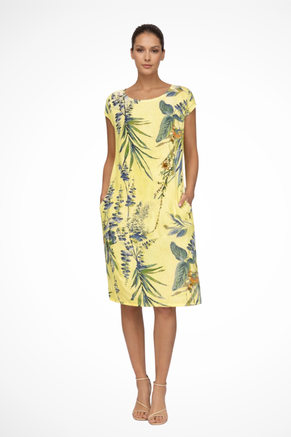 Mira | Tropical Floral Shift Women Summer Midi Dress
