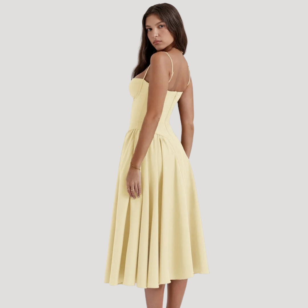 Georgia | Sweetheart Corset Strappy Women Summer Midi Dress