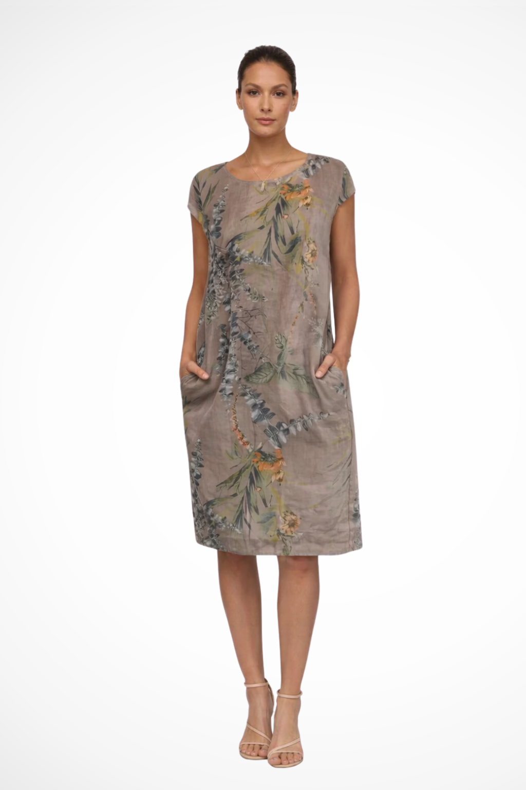 Mira | Tropical Floral Shift Women Summer Midi Dress