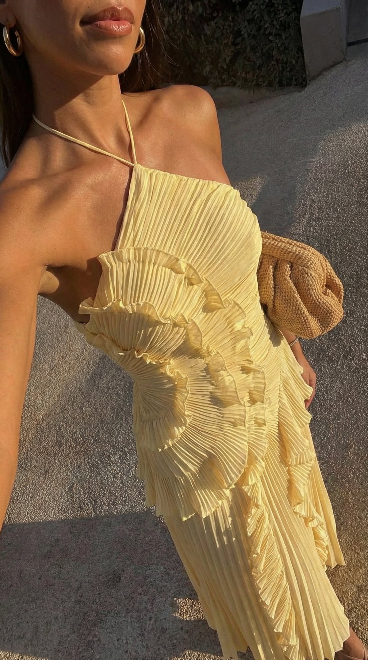 Ashley | Halter Asymmetric Ruffle Women Summer Maxi Dress