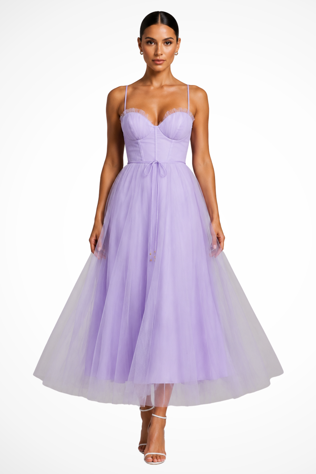Greta | Corset Sweetheart Tulle Women Summer Midi Dress