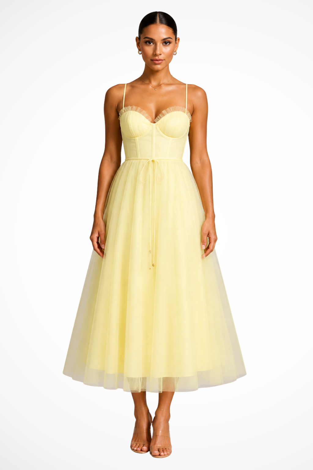 Greta | Corset Sweetheart Tulle Women Summer Midi Dress