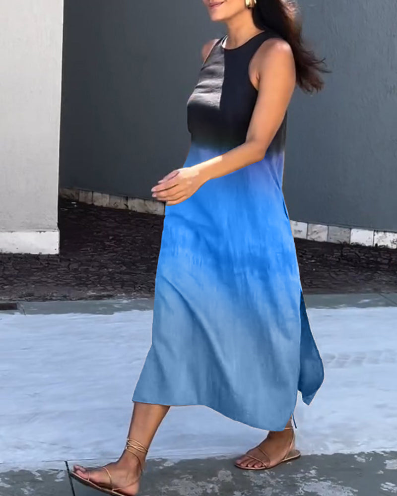 Phoebe | Ombre Gradient Sleeveless Women Summer Midi Dress