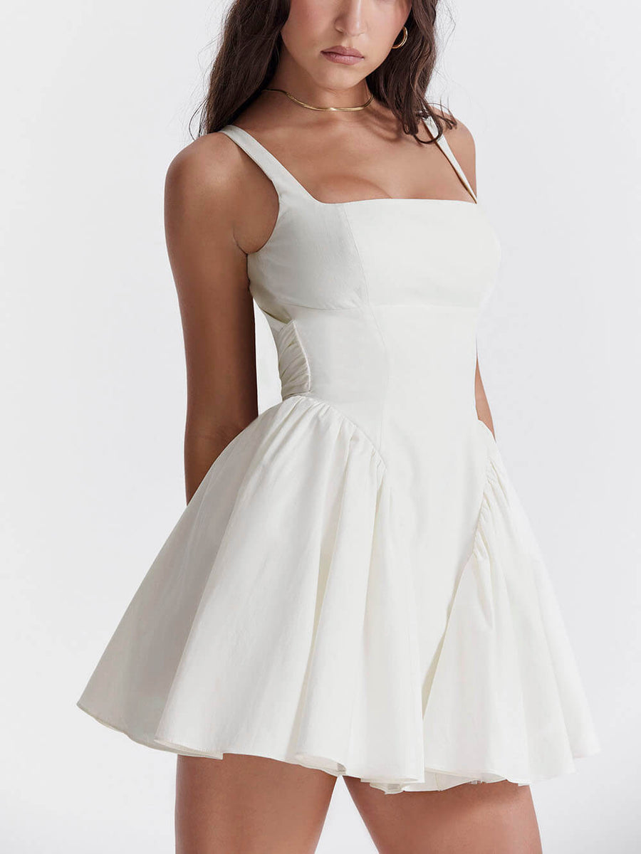 Jacey | Backless Bow Flared Women Summer Mini Dress