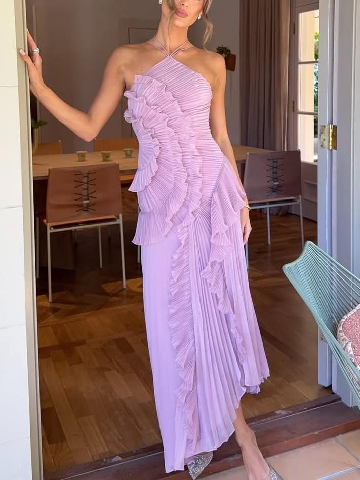 Tiana | One-Shoulder Cascading Ruffle Women Summer Maxi Dress