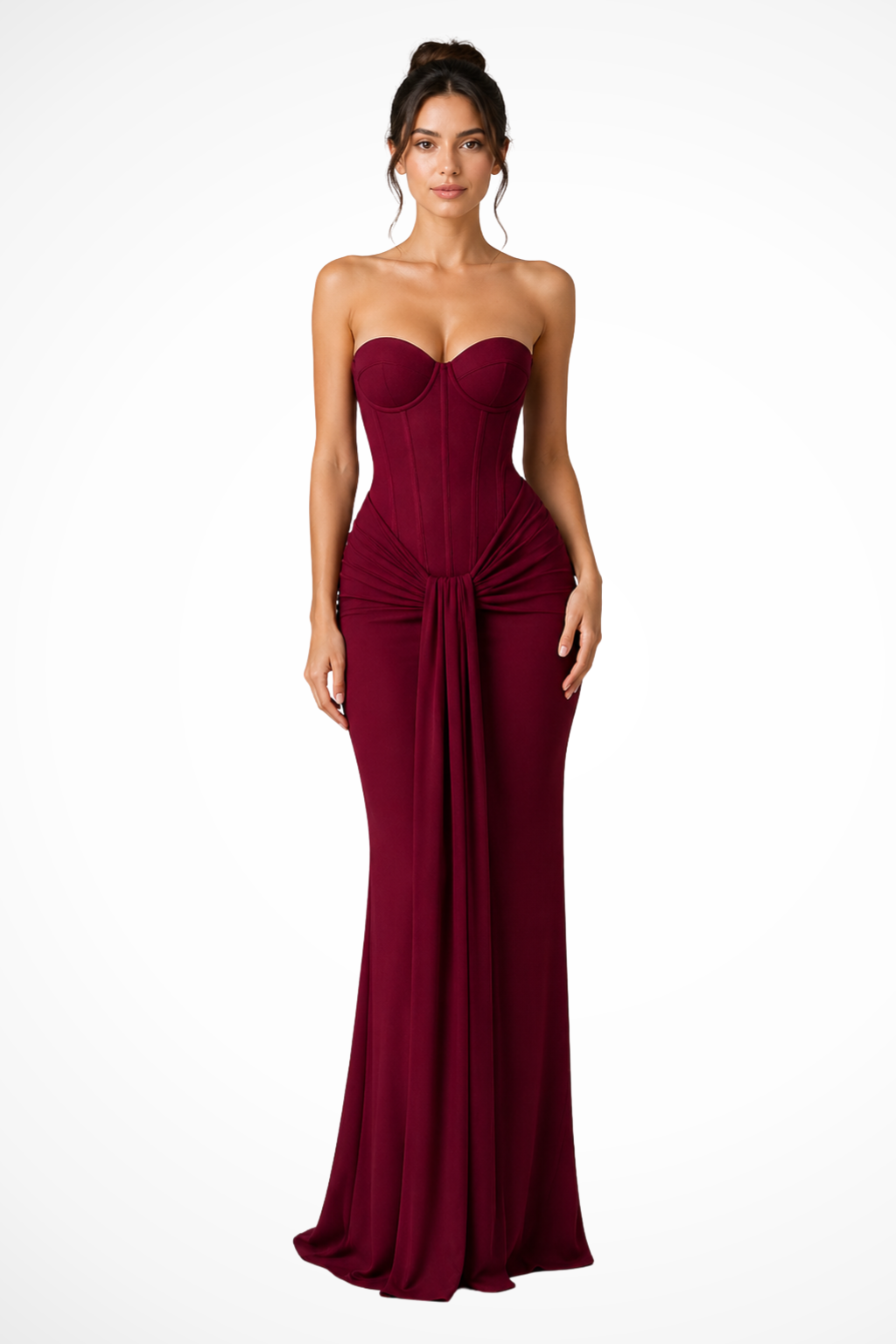 Leona | Strapless Sweetheart Ruched Women Summer Maxi Dress