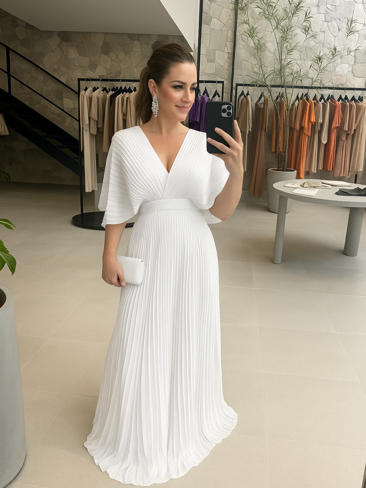 Bethany | Colourful Pleated Flowing Women Summer Maxi Dress