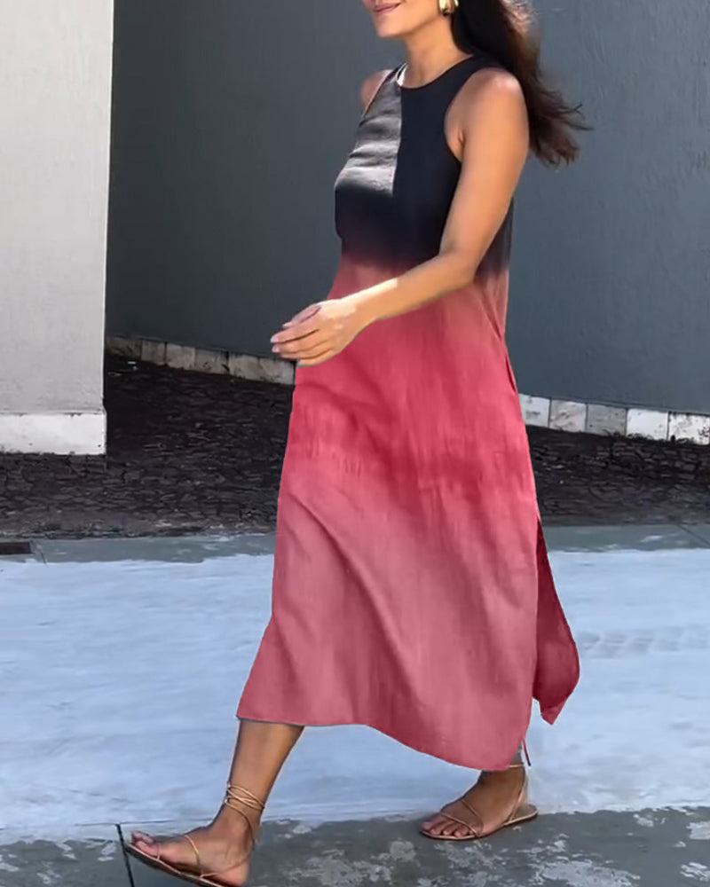 Phoebe | Ombre Gradient Sleeveless Women Summer Midi Dress