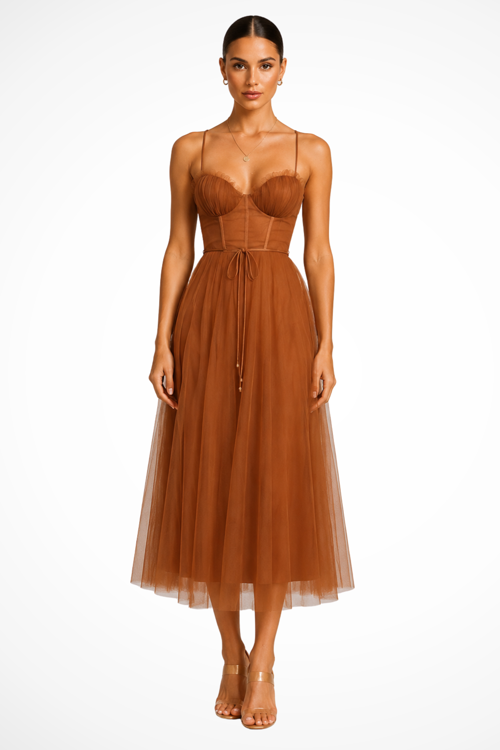 Greta | Corset Sweetheart Tulle Women Summer Midi Dress