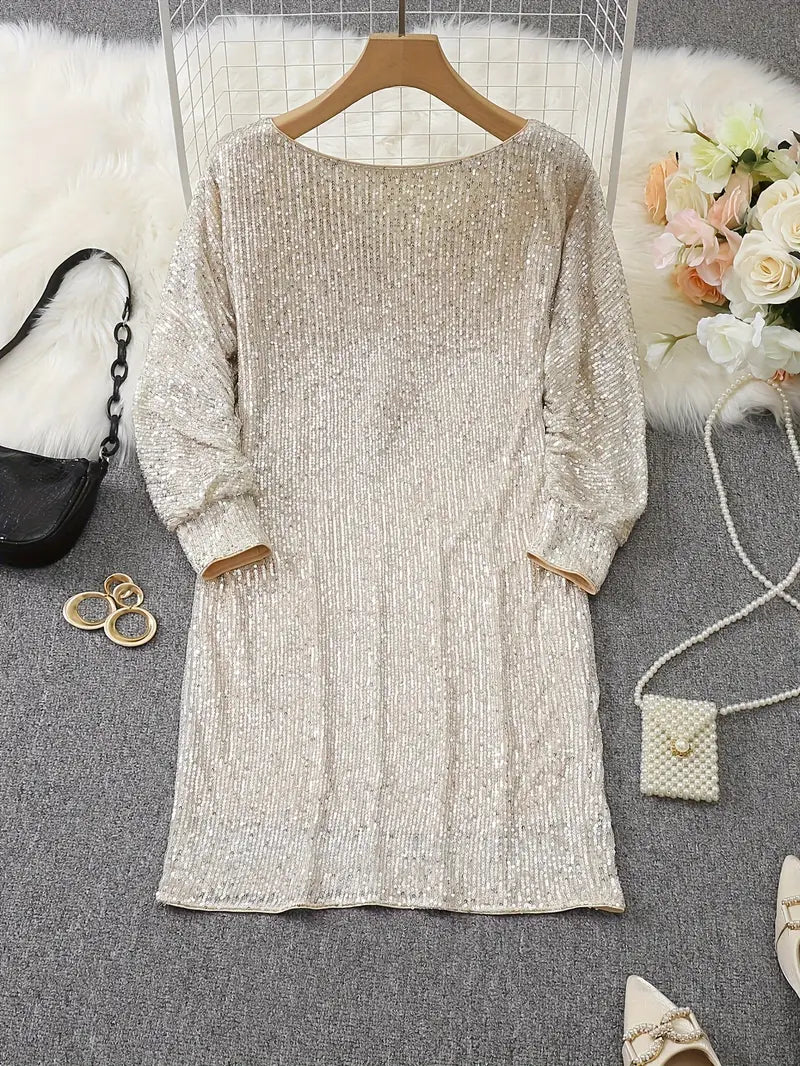 Evelyn | Off-Shoulder Sequin Batwing Women Summer Mini Dress