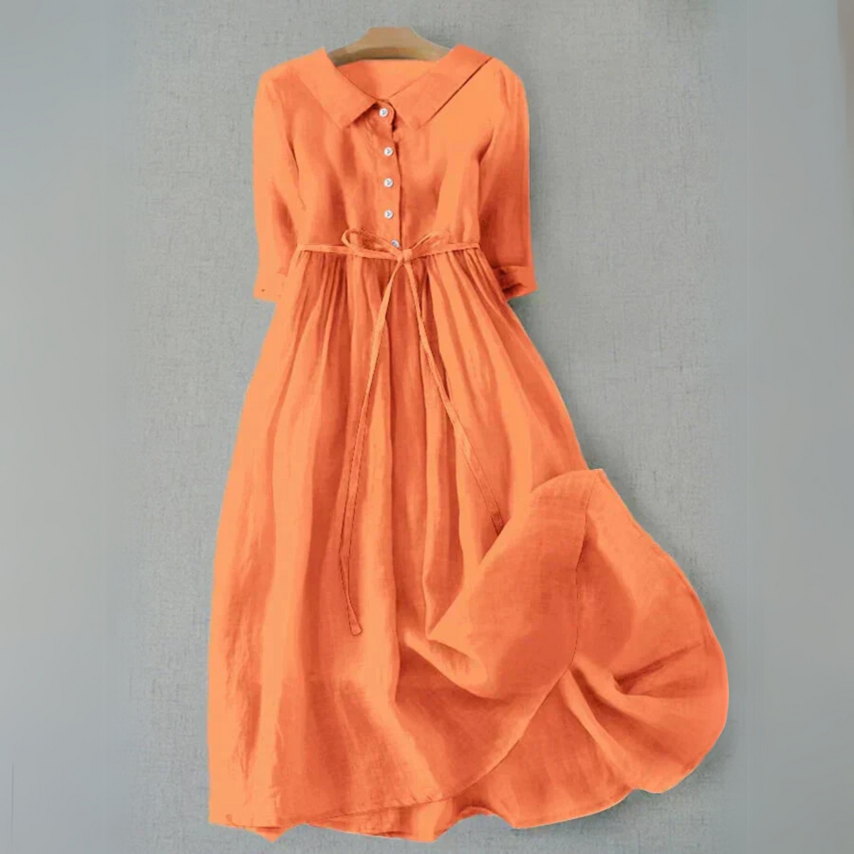 Clarissa | Button-Front Tie-Waist Flowy Women Summer Midi Dress