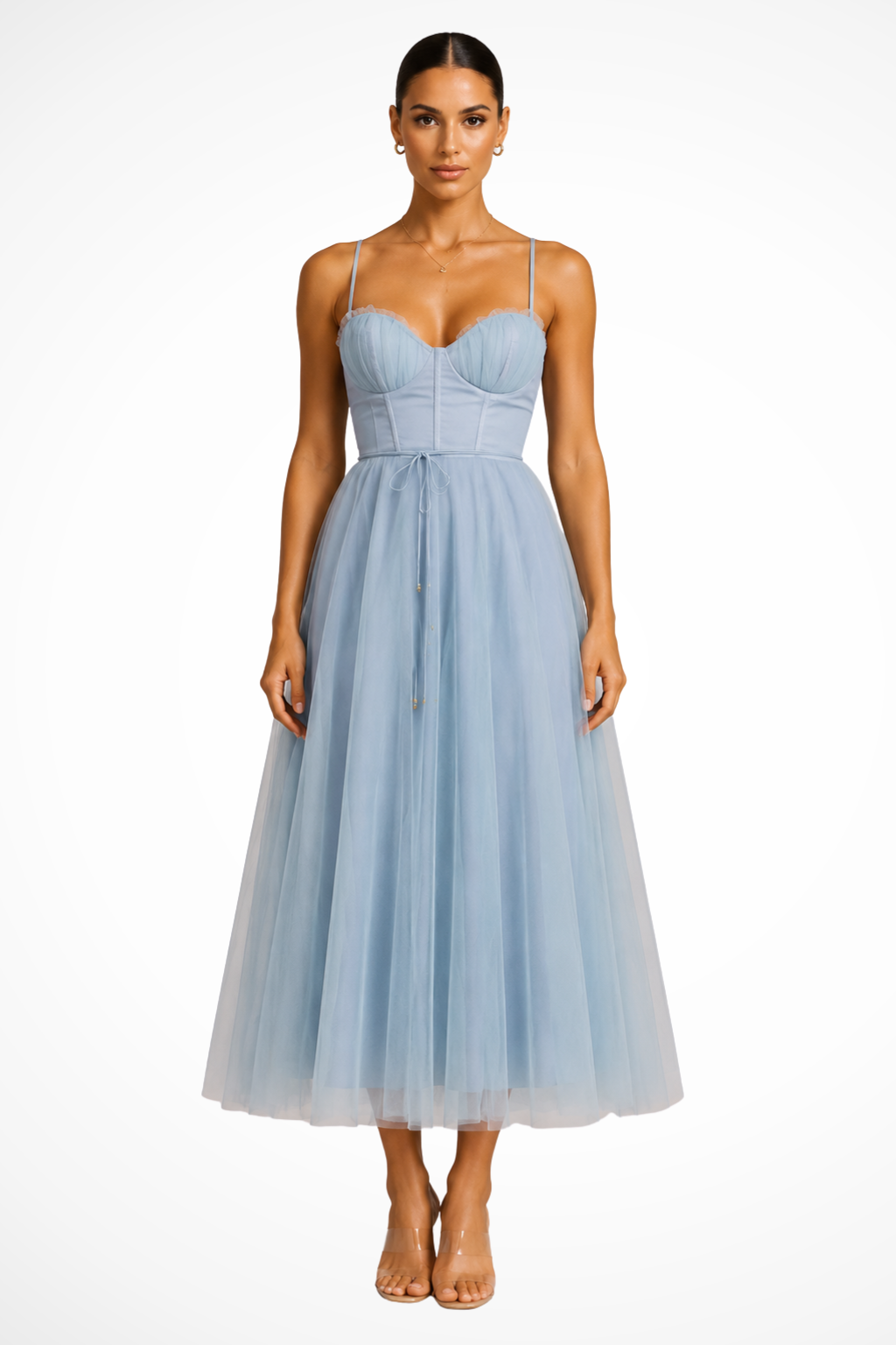 Greta | Corset Sweetheart Tulle Women Summer Midi Dress