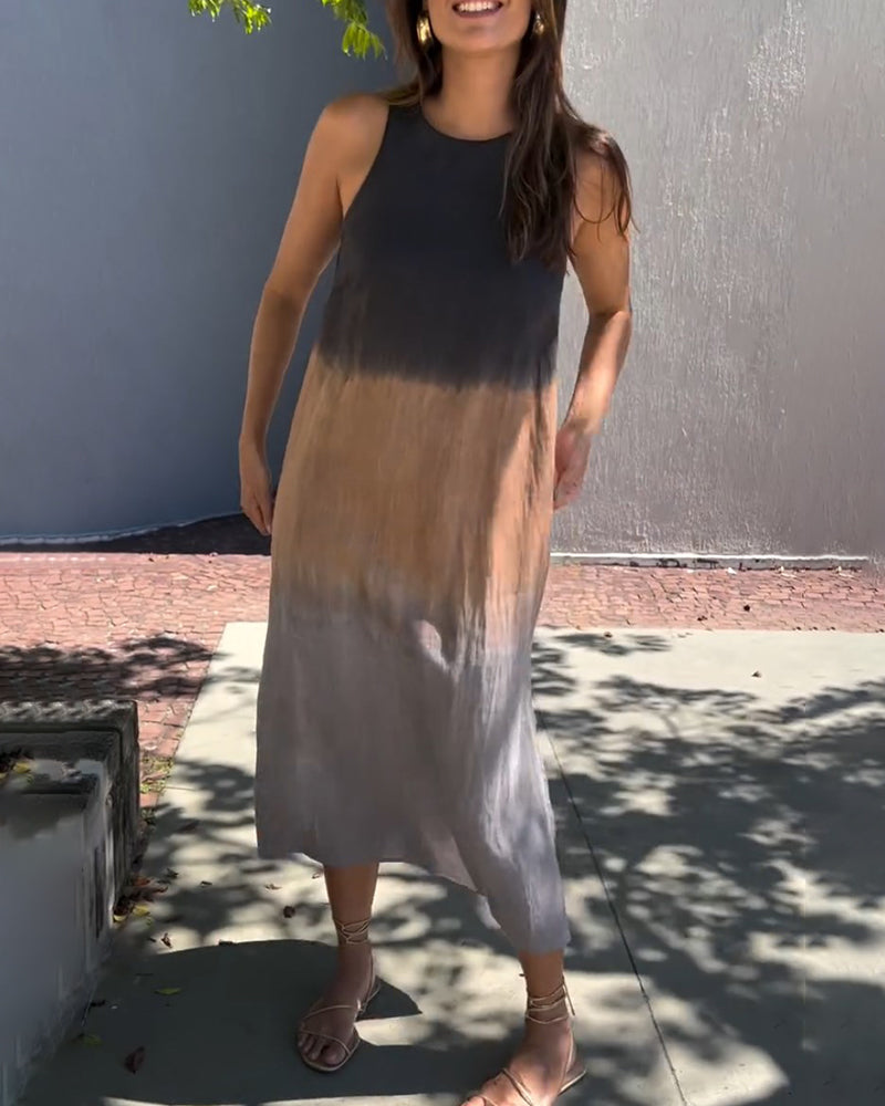 Phoebe | Ombre Gradient Sleeveless Women Summer Midi Dress