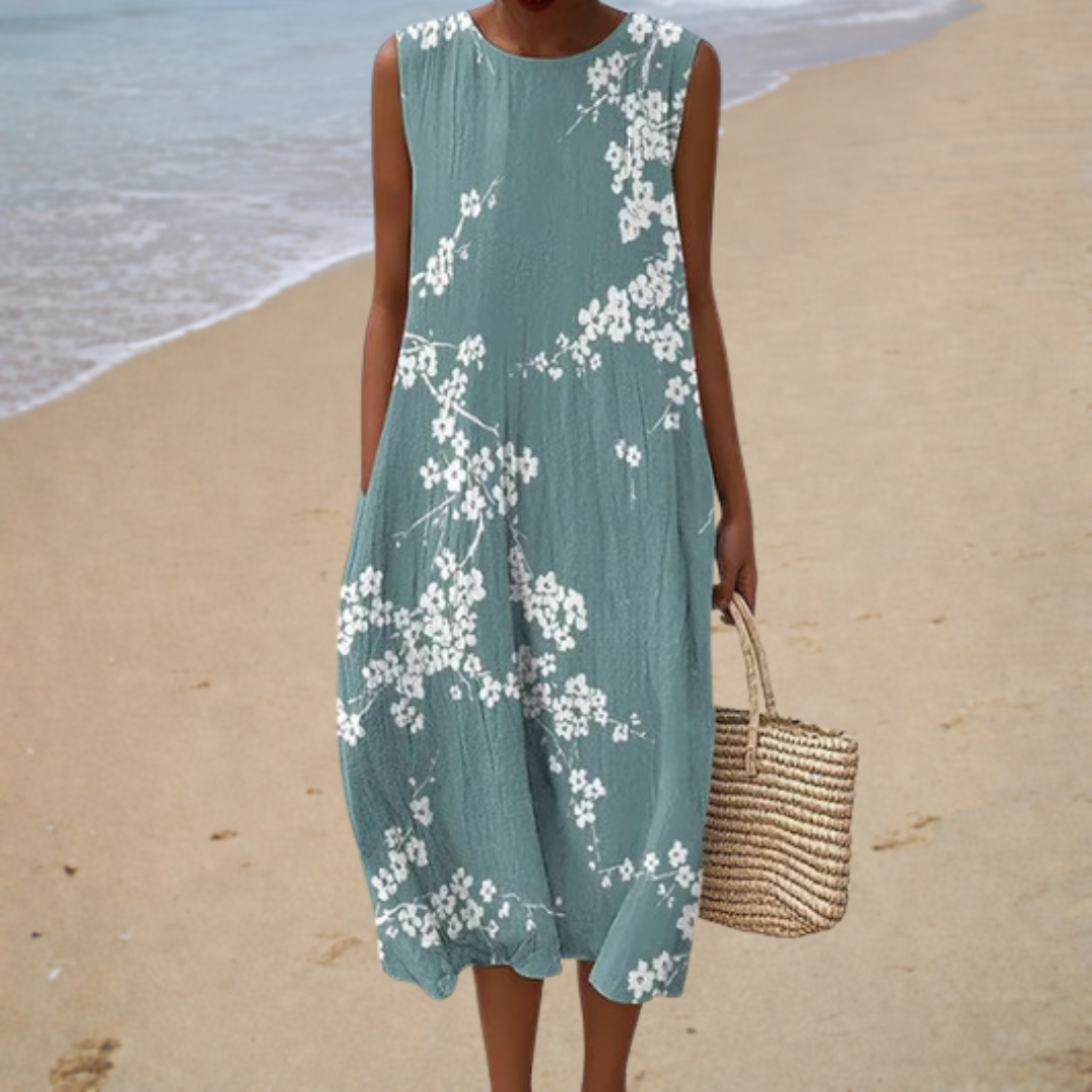 Piper | Floral Sleeveless Relaxed A-Line Women Summer Midi Dress