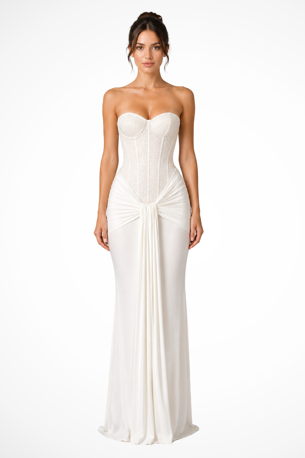 Leona | Strapless Sweetheart Ruched Women Summer Maxi Dress