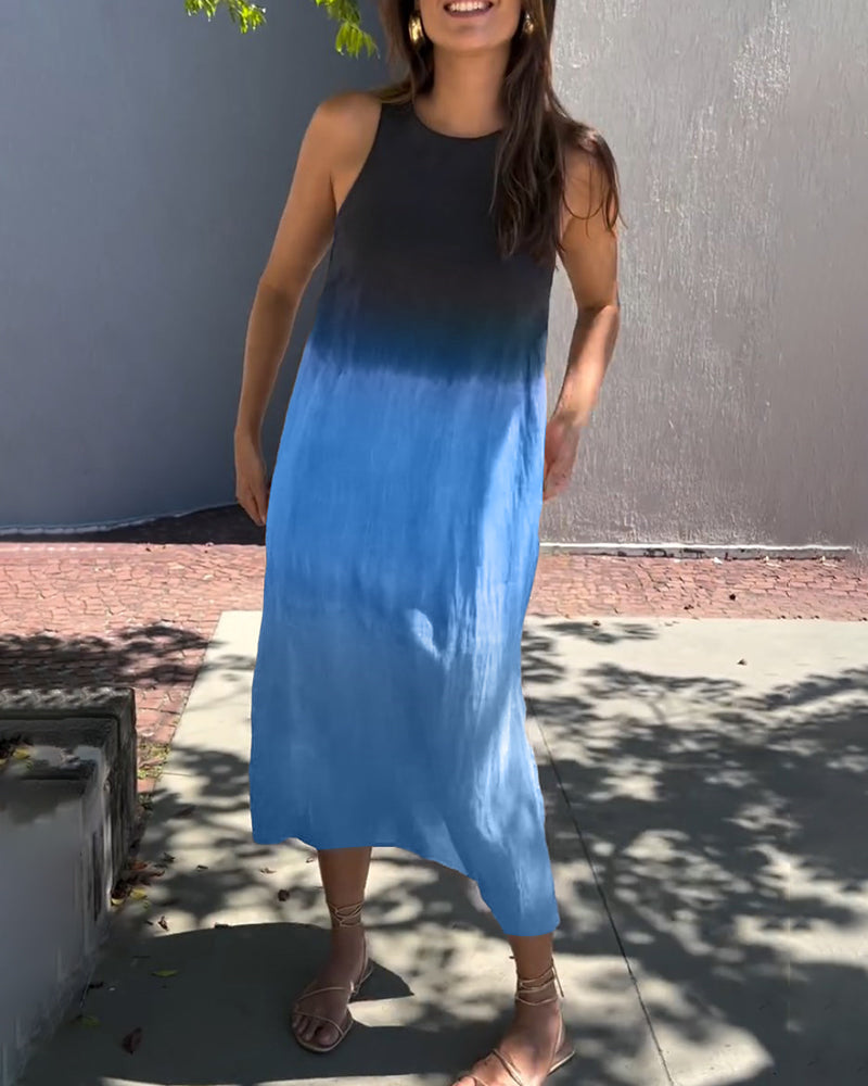 Phoebe | Ombre Gradient Sleeveless Women Summer Midi Dress