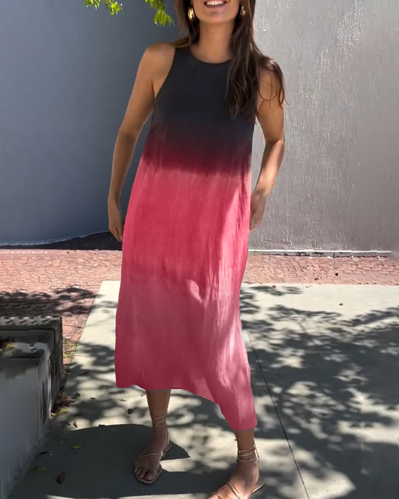 Phoebe | Ombre Gradient Sleeveless Women Summer Midi Dress
