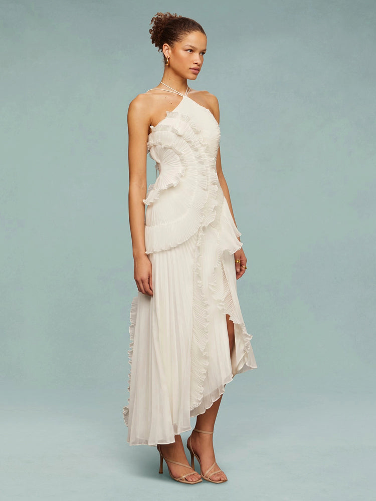 Tiana | One-Shoulder Cascading Ruffle Women Summer Maxi Dress