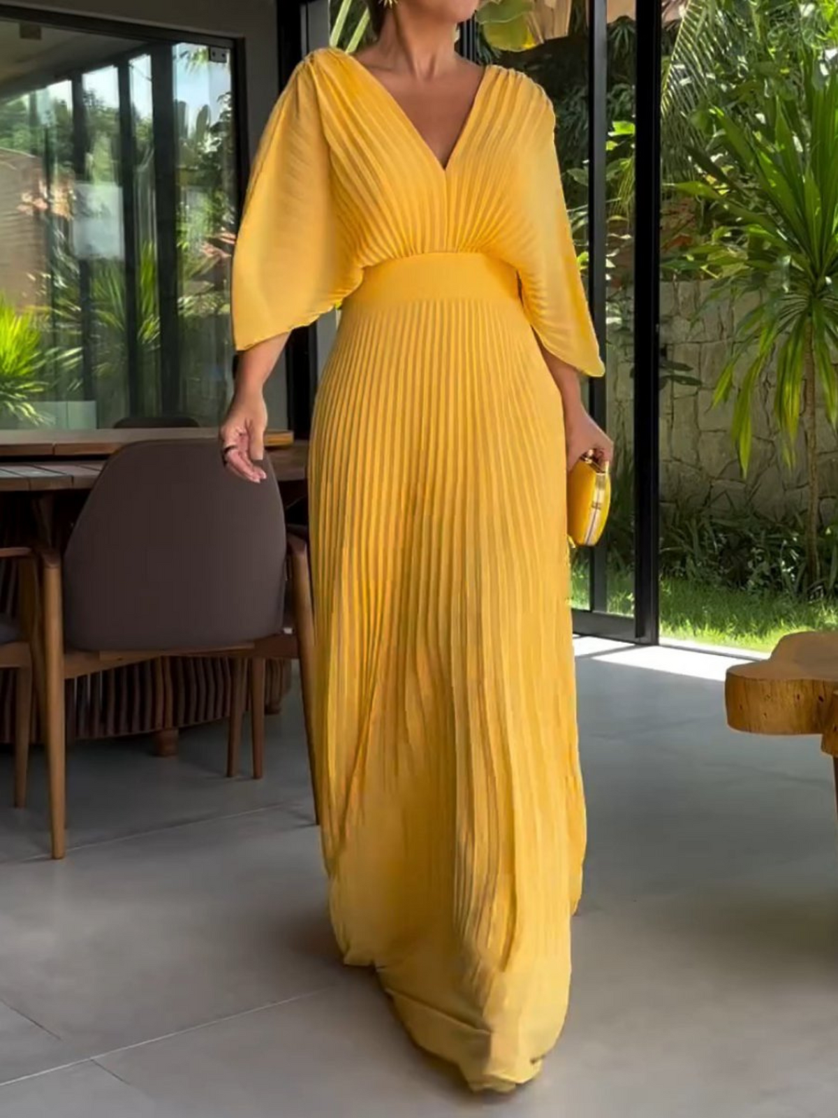 Bethany | Colourful Pleated Flowing Women Summer Maxi Dress