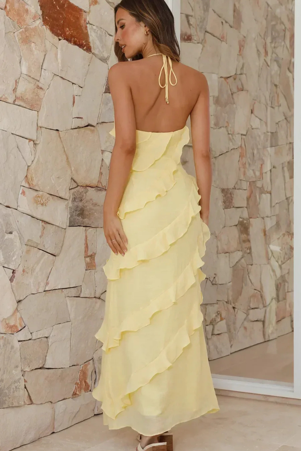 Jessica | Tiered Ruffle Spaghetti-Strap Women Summer Maxi Dress
