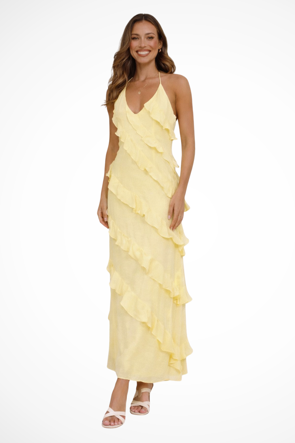 Jessica | Tiered Ruffle Spaghetti-Strap Women Summer Maxi Dress