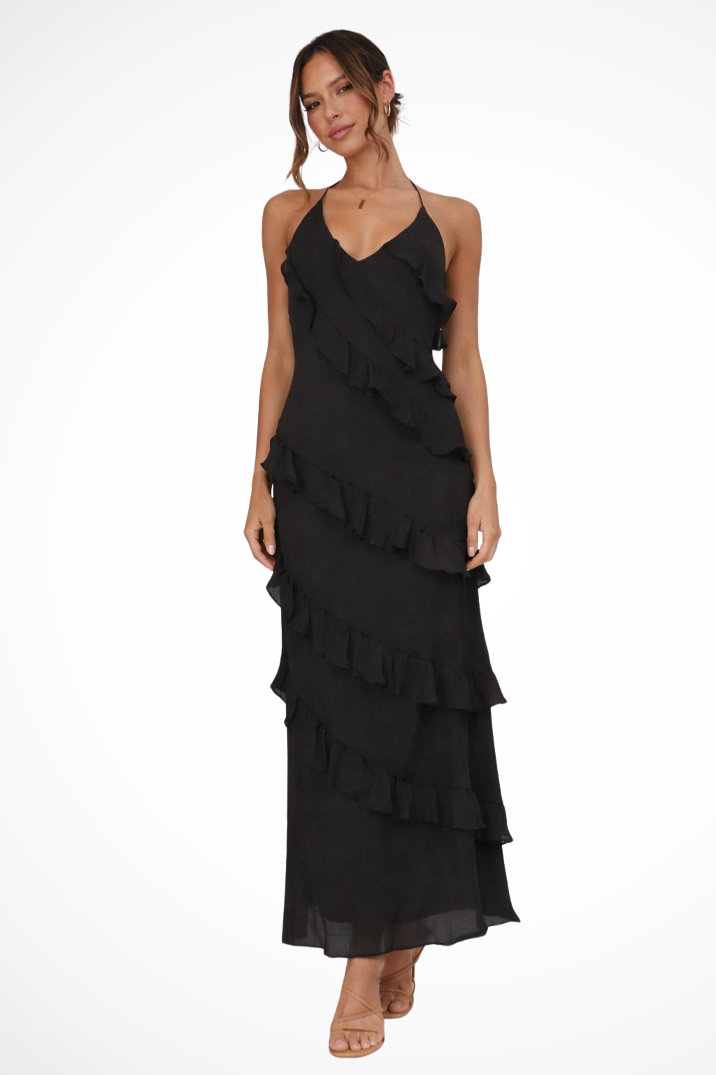 Jessica | Tiered Ruffle Spaghetti-Strap Women Summer Maxi Dress