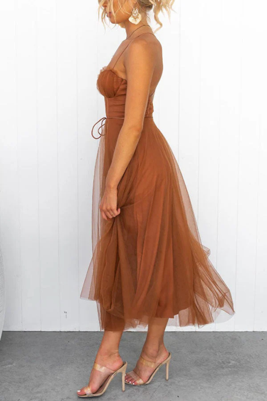Greta | Corset Sweetheart Tulle Women Summer Midi Dress