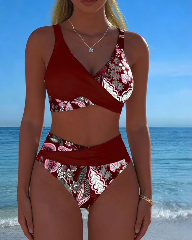 Fiona | Floral V-Neck Wireless Women Bikinis
