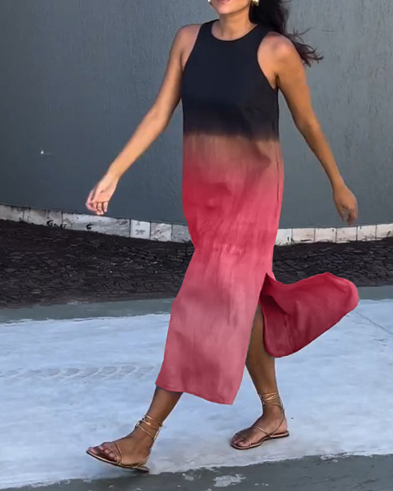 Phoebe | Ombre Gradient Sleeveless Women Summer Midi Dress