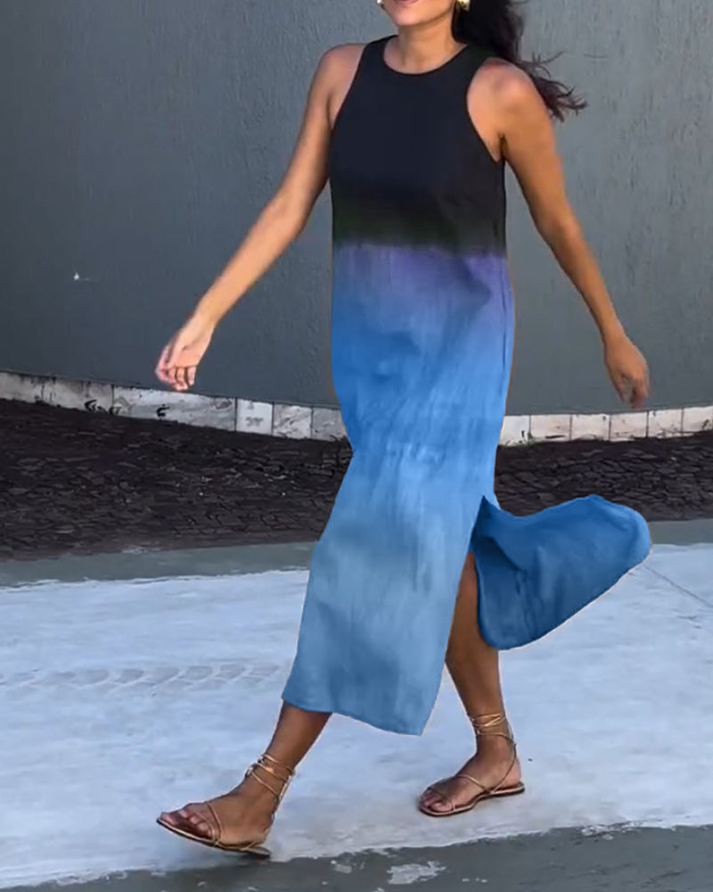 Phoebe | Ombre Gradient Sleeveless Women Summer Midi Dress