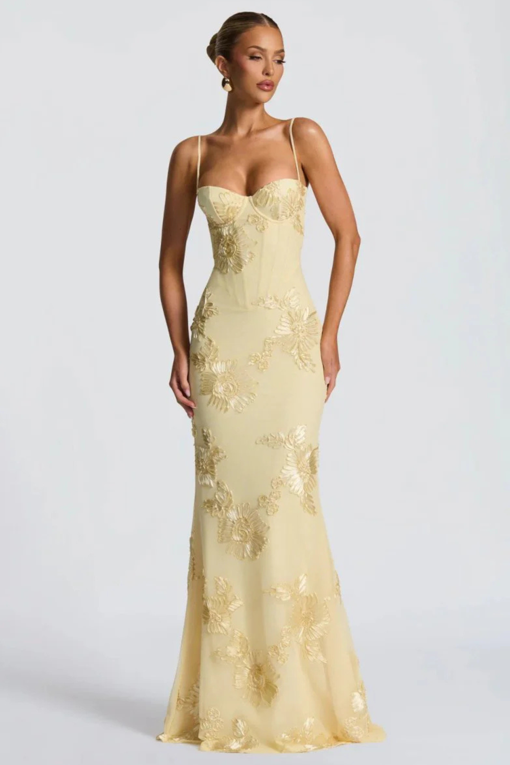 Madison | Floral Mermaid Strapless Lace-Up Women Summer Maxi Dress