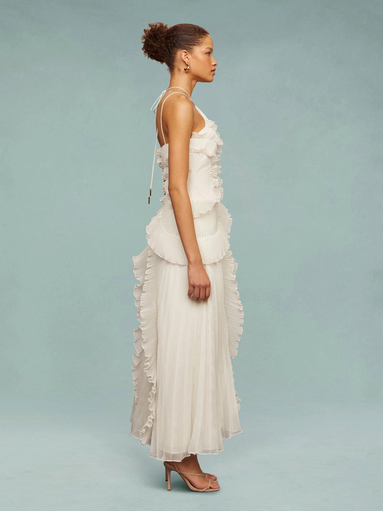 Tiana | One-Shoulder Cascading Ruffle Women Summer Maxi Dress