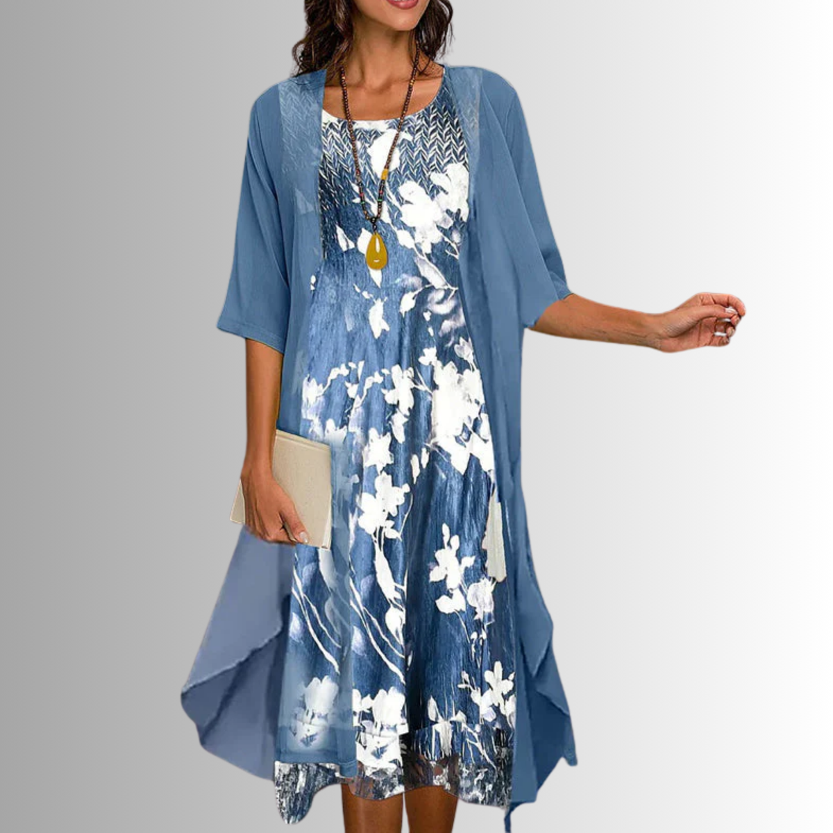 Bridget | Layered Floral Chiffon Women Summer Midi Dress