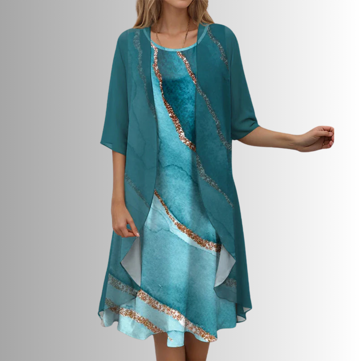 Bridget | Layered Floral Chiffon Women Summer Midi Dress