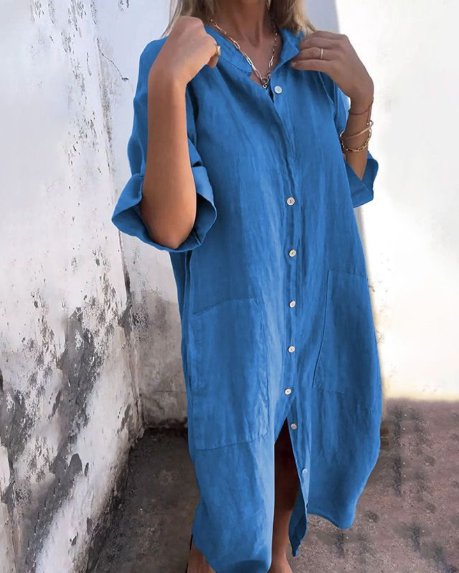 Cecile | Oversized Button-Front Women's Shirt Dress