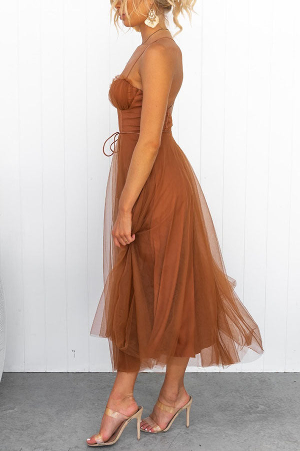 Olive | Sweetheart Tulle Layered Women Summer Maxi Dress