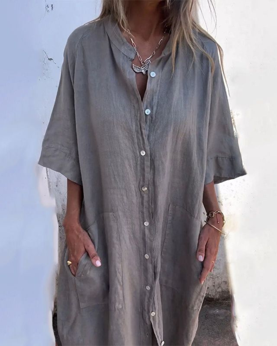 Cecile | Oversized Button-Front Women's Shirt Dress