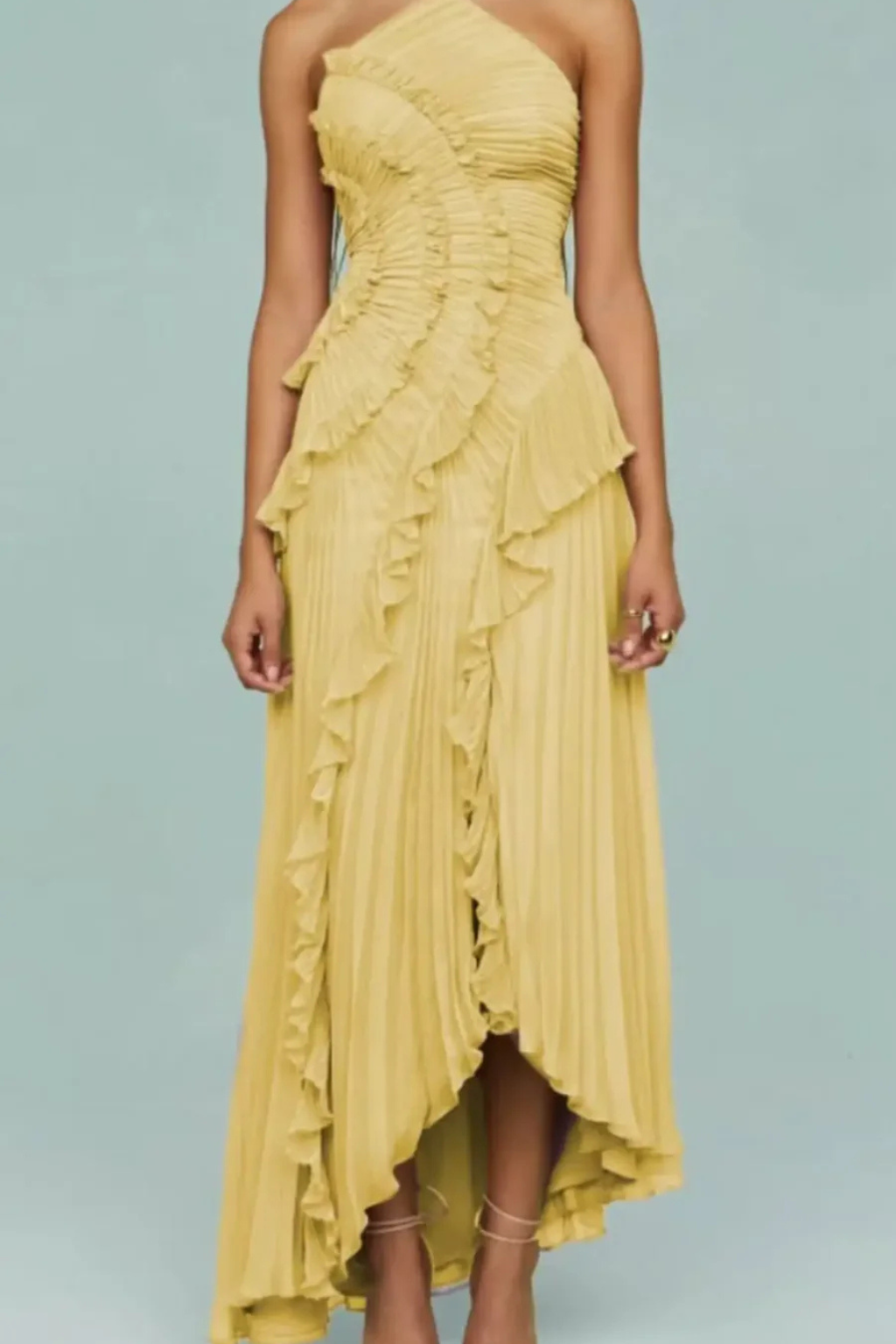 Cleo | One-Shoulder Ruffle Asymmetric Women Summer Maxi Dress