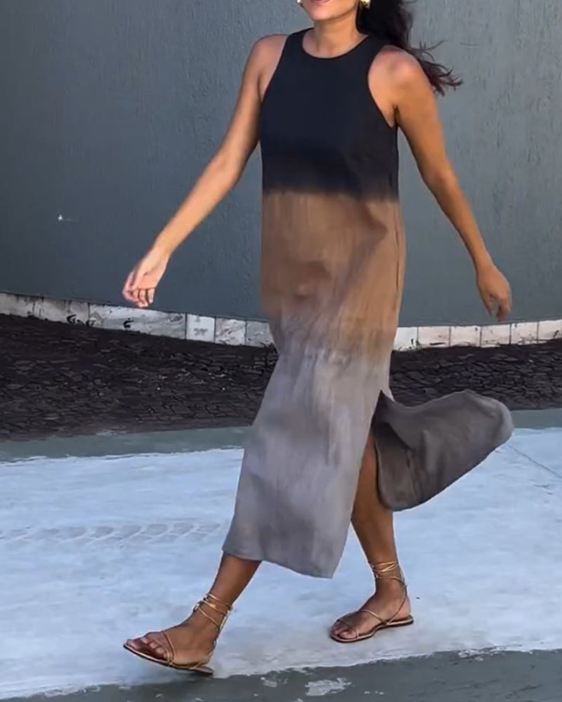 Phoebe | Ombre Gradient Sleeveless Women Summer Midi Dress